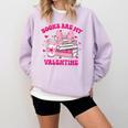 All Booked For Valentines Book Reading Coquette Bow Comfort Colors Sweatshirt Crimson