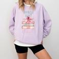 Bookish Babes Club Cute Pink Book Stack With Bow Comfort Colors Sweatshirt Crimson Bookish Babes Club Cute Pink Book Stack With Bow Comfort Colors Sweatshirt Crimson