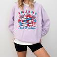 Books Fireworks And Freedom Independence Day Book Lover Comfort Colors Sweatshirt Crimson