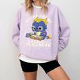 Books Are My Greatest Treasure Kawaii Dragon Reading Books Comfort Colors Sweatshirt Crimson