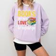 Books Are My Love Language Stack Comfort Colors Sweatshirt Crimson