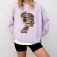 Books Lover Women Art Colorful Drawing Graphic Books Comfort Colors Sweatshirt Crimson