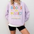 Books Are Magic Whimsical Retro Bookworm Comfort Colors Sweatshirt Crimson Books Are Magic Whimsical Retro Bookworm Comfort Colors Sweatshirt Crimson