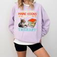 BOOKS AND MAINE COONS ARE MY THERAPY Main Coon Comfort Colors Sweatshirt Crimson BOOKS AND MAINE COONS ARE MY THERAPY Main Coon Comfort Colors Sweatshirt Crimson
