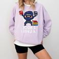 Books Ninja Read Reading Librarian Book Toddler Boys Kids Comfort Colors Sweatshirt Crimson