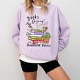Books Original Handheld Device Reader Literacy Book Lover Comfort Colors Sweatshirt Crimson