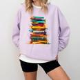 Books Painting Colorful Art Abstract Graphic Books Comfort Colors Sweatshirt Crimson