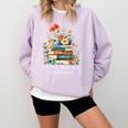 I Like Books More Than People Reading Reader Bookworm Saying Comfort Colors Sweatshirt Crimson