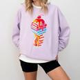 Books Reading Ice Cream Comfort Colors Sweatshirt Crimson