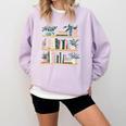 Bookshelves With Books & Plants Premium Comfort Colors Sweatshirt Crimson