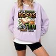 Bookworm If It Involves Books And Tea Lover Reading Premium Tri-Blend Comfort Colors Sweatshirt Crimson