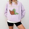Bookworm Worm Reading Book Lover Read Books Librarian Comfort Colors Sweatshirt Crimson