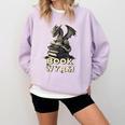 Bookwyrm Dragon Fantasy Bookish Fairytale Book Lover Comfort Colors Sweatshirt Crimson
