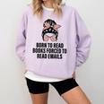 Born To Read Books Forced To Read Emails Messy Bun Reading Comfort Colors Sweatshirt Crimson Born To Read Books Forced To Read Emails Messy Bun Reading Comfort Colors Sweatshirt Crimson