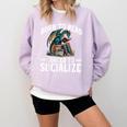 Born To Read Forced To Socialize Dragon Books Reading Comfort Colors Sweatshirt Crimson