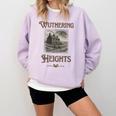 Bronte Novel Wuthering Heights Moorland Gothic Book Cover Comfort Colors Sweatshirt Crimson Bronte Novel Wuthering Heights Moorland Gothic Book Cover Comfort Colors Sweatshirt Crimson