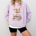 Bunny Rabbit Reading Books Rabbit Books Bunny Reader Comfort Colors Sweatshirt Crimson