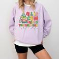 All Is Calm Said No Teacher Ever Book Christmas Tree Comfort Colors Sweatshirt Crimson