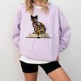 Cat Book Flowers Comfort Colors Sweatshirt Crimson
