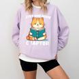 Cat Reading Books Bookworm Read One More Chapter Comfort Colors Sweatshirt Crimson
