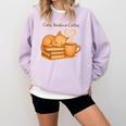 Cats Books And Coffee Heart Cozy Cat Lover Bookworm Readers Comfort Colors Sweatshirt Crimson