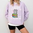 Cats And Books Read Reading Librarian Book Across America Comfort Colors Sweatshirt Crimson