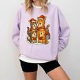 Cats Reading Books Christmas Tree Comfort Colors Sweatshirt Crimson