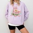 Caution Slippery When Reading Book Reader Comfort Colors Sweatshirt Crimson
