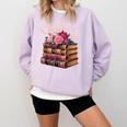 Chapter 67 Floral Book Stack Comfort Colors Sweatshirt Crimson Chapter 67 Floral Book Stack Comfort Colors Sweatshirt Crimson