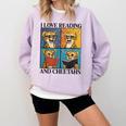 Cheetah Love Reading And Cheetahs Kids Bookworm Comfort Colors Sweatshirt Crimson