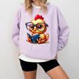 Chicken Reading a Book Farm Animal Chick Comfort Colors Sweatshirt Crimson Chicken Reading a Book Farm Animal Chick Comfort Colors Sweatshirt Crimson