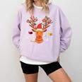 Christmas Librarian Reindeer Xmas Book Teachers Love Reading Comfort Colors Sweatshirt Crimson