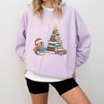 Christmas A Penguin Reading Book Snowflake Cocoa Hot Teacher Comfort Colors Sweatshirt Crimson