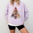 Christmas Tree Book Bookworm Comfort Colors Sweatshirt Crimson