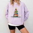 Christmas Tree Of Books Holiday Comfort Colors Sweatshirt Crimson Christmas Tree Of Books Holiday Comfort Colors Sweatshirt Crimson