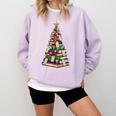 Christmas Tree Of Books For Readers And Librarians Comfort Colors Sweatshirt Crimson Christmas Tree Of Books For Readers And Librarians Comfort Colors Sweatshirt Crimson