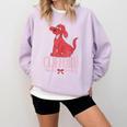 Clifford The Big Red Dog Pink Text With Bow Illustrated Book Comfort Colors Sweatshirt Crimson Clifford The Big Red Dog Pink Text With Bow Illustrated Book Comfort Colors Sweatshirt Crimson