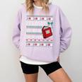 I Closed My Book To Be Here Ugly Christmas Sweater Comfort Colors Sweatshirt Crimson