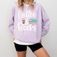 Coffee And Books Comfort Colors Sweatshirt Crimson