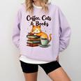 Coffee Cats And Books Lover For Women & Girls Coffee Comfort Colors Sweatshirt Crimson Coffee Cats And Books Lover For Women & Girls Coffee Comfort Colors Sweatshirt Crimson