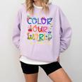 Color Our World Summer Reading 2025 Boho Wildflower Book Comfort Colors Sweatshirt Crimson