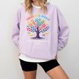 Color Our World Summer Reading Program 2025 Trippy Book Tree Comfort Colors Sweatshirt Crimson