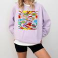 Comic Book Pop Art Modern Fun Comfort Colors Sweatshirt Crimson Comic Book Pop Art Modern Fun Comfort Colors Sweatshirt Crimson