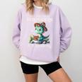 All The Cool Dinosaurs Are Reading Book Reader T-Rex Kawaii Comfort Colors Sweatshirt Crimson