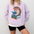 Cool Hedgehog Book Nerd Readers Comfort Colors Sweatshirt Crimson Cool Hedgehog Book Nerd Readers Comfort Colors Sweatshirt Crimson