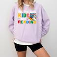 All The-Cool Kids Are Reading Teacher Book Lover Librarian Premium Comfort Colors Sweatshirt Crimson