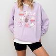 Coquette Bow Book Coffee Valentines Bookish Library Teacher Comfort Colors Sweatshirt Crimson
