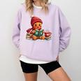 Cozy Gingerbread Christmas Reading Book Xmas Snowflakes Fall Comfort Colors Sweatshirt Crimson Cozy Gingerbread Christmas Reading Book Xmas Snowflakes Fall Comfort Colors Sweatshirt Crimson
