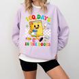 Cute 100 Days In The Books Groovy Boy Girl Teacher Comfort Colors Sweatshirt Crimson