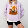 Cute Autumn Gnome Reading Pumpkin Book Lover Comfort Colors Sweatshirt Crimson